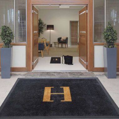 hotel entrance advertising logo mat