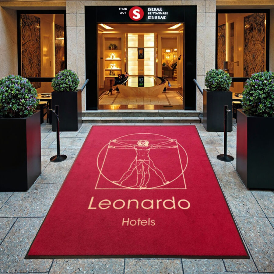 rubber logo entrance doormat