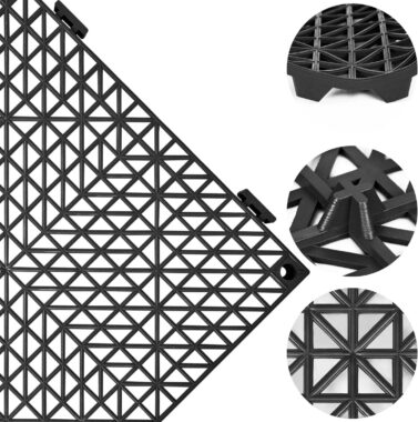 Interlocking rubber drainage mat