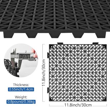 Interlocking rubber drainage mat
