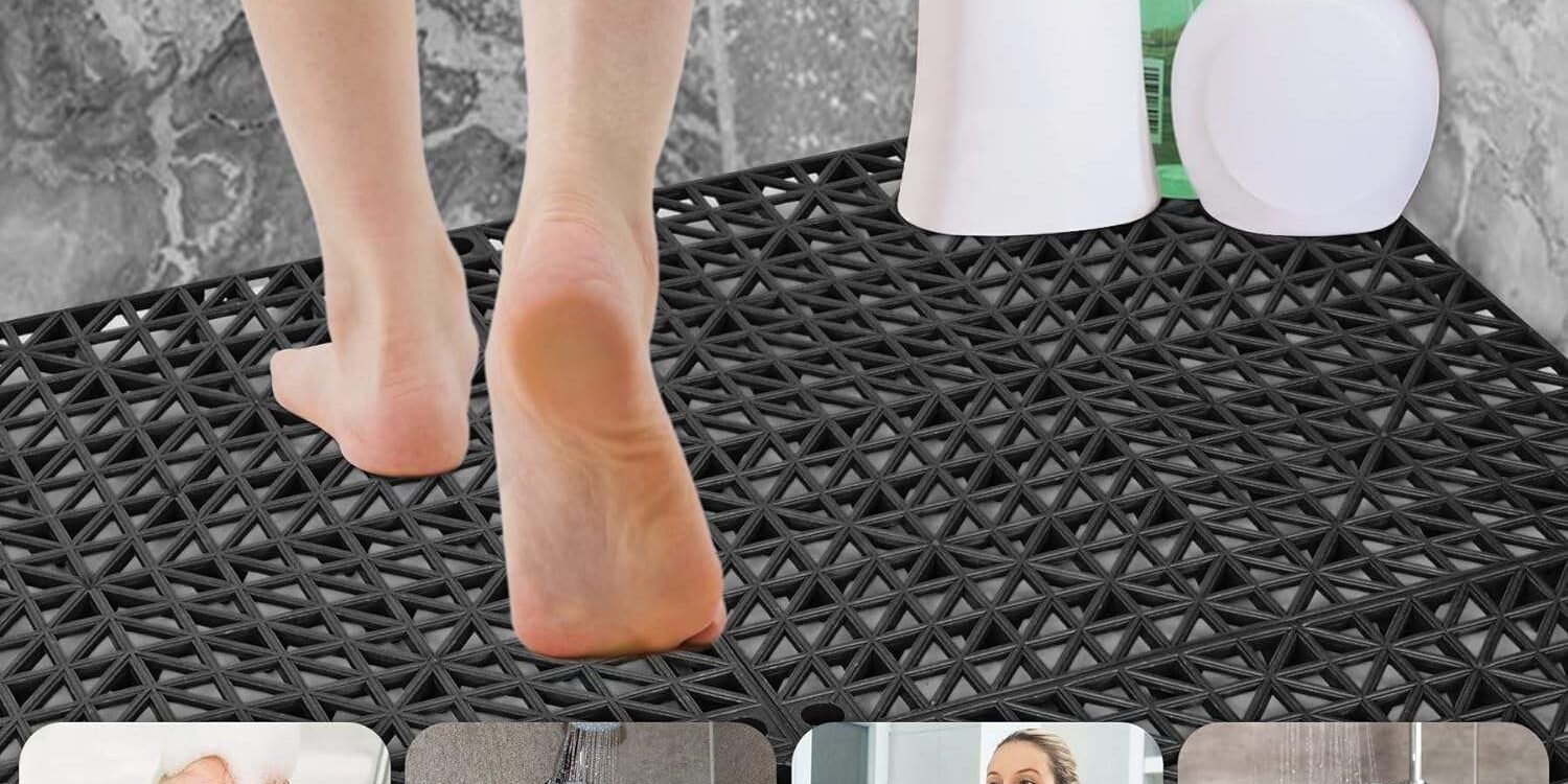 Interlocking rubber drainage mat