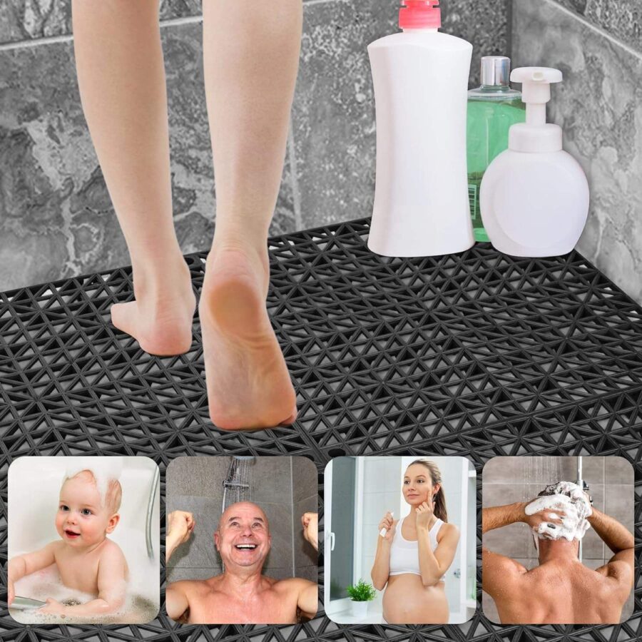 Interlocking rubber drainage mat