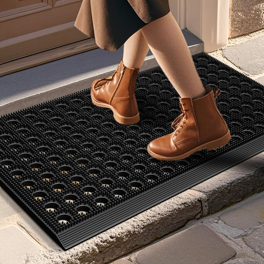 Waterproof outdoor entrance logo mat