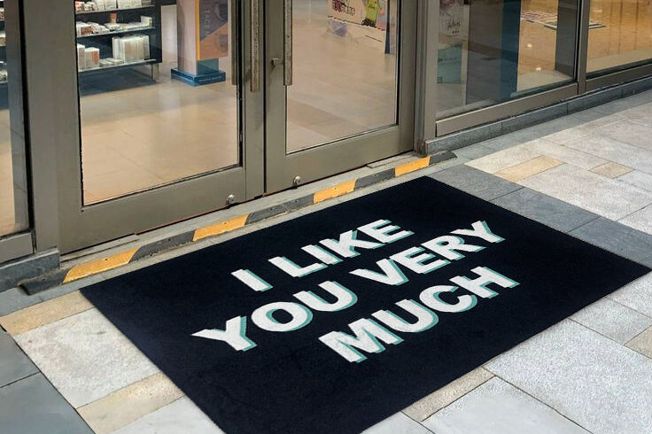 custom logo carpet front entrance doormat
